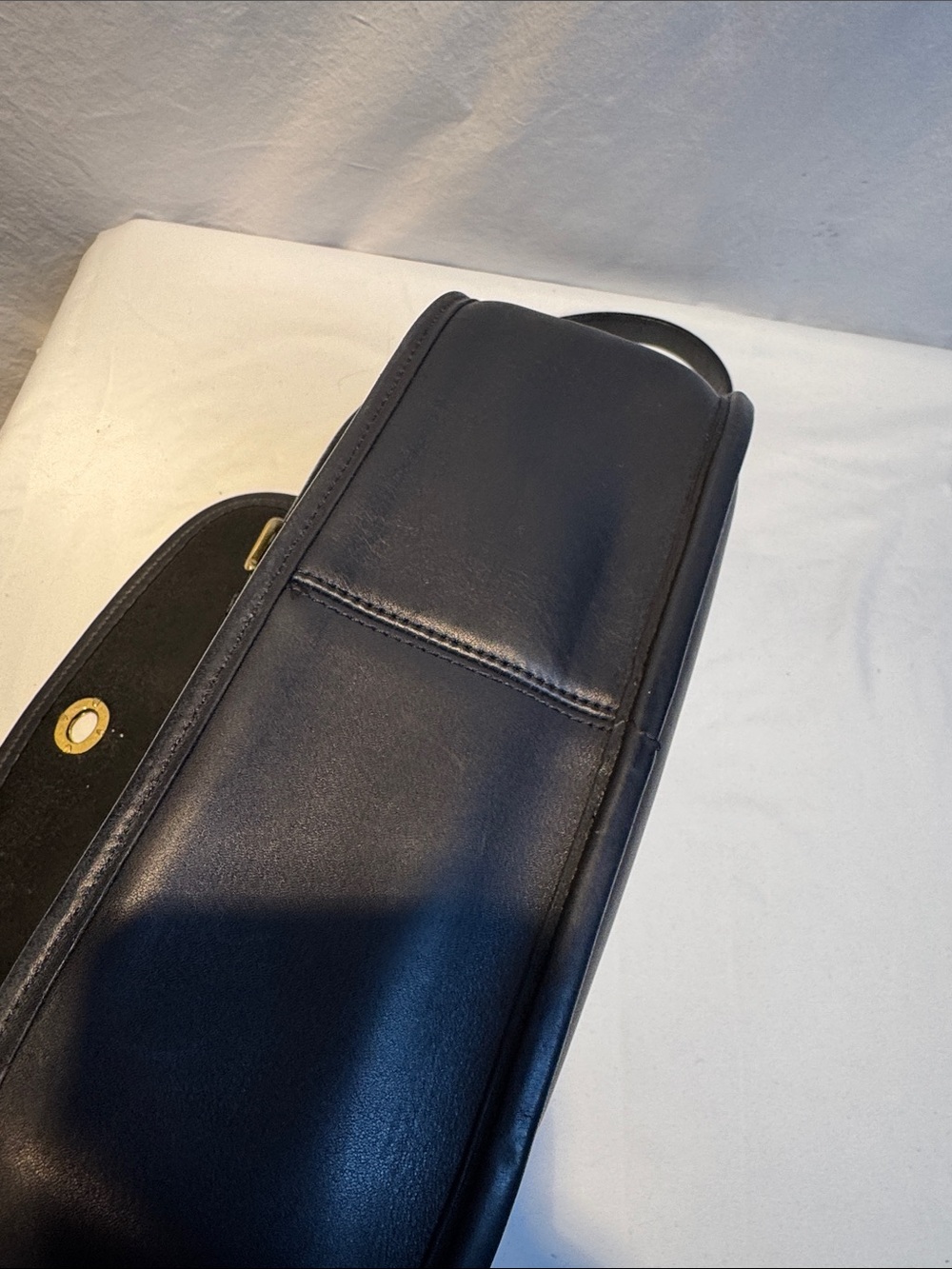 Coach Vintage Black Leather Crossbody with Gold Turnlock 9790 - Picture 14 of 16